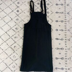 Ribbed Black Overall Skirt